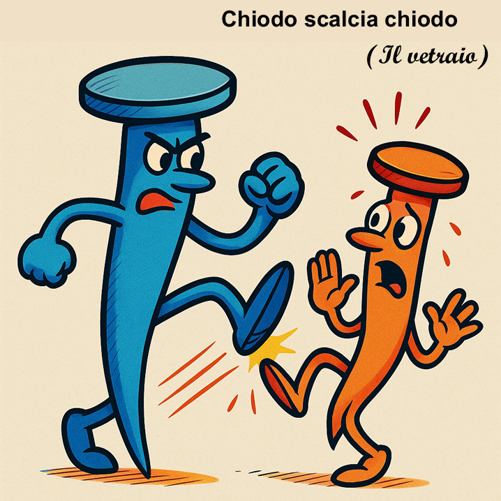 ainigMarco's tweet photo. Ancora con i Deliri Proverbiali (o Proverbi Deliranti).
"Chiodo scalcia chiodo"
(Il Vetraio)

#enigmistica #enigmi #rebus #anagrammi #giochi #quiz #humor #fumetti #comics https://t.co/Zqk8likJLE