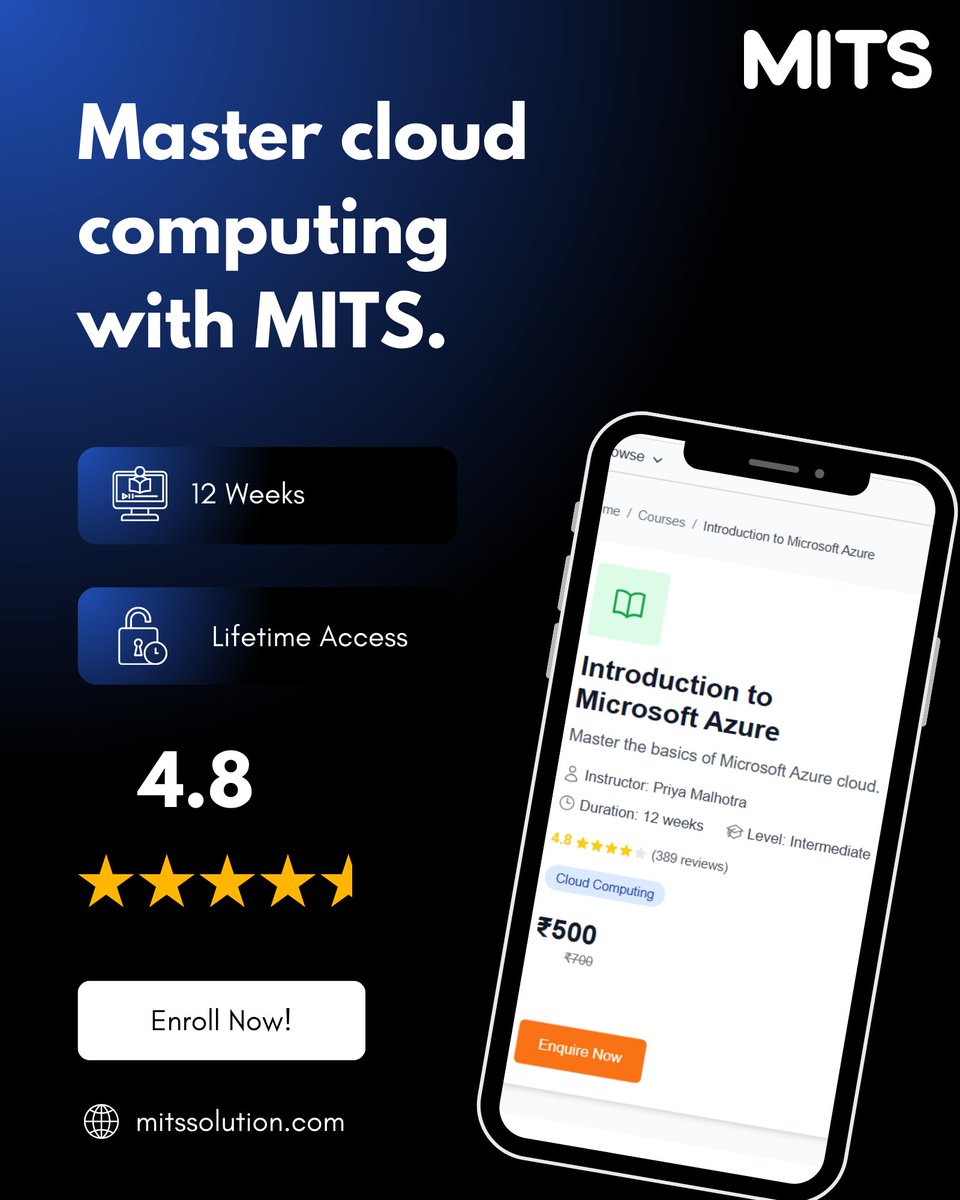 SolutionMits's tweet image. Master Cloud Computing in Just 12 Weeks with MITS – Learn Once, Access Forever!
#CloudComputing #MITSSolution #TechSkills #ITTraining #CareerGrowth #OnlineLearning #LifetimeAccess #UpskillNow