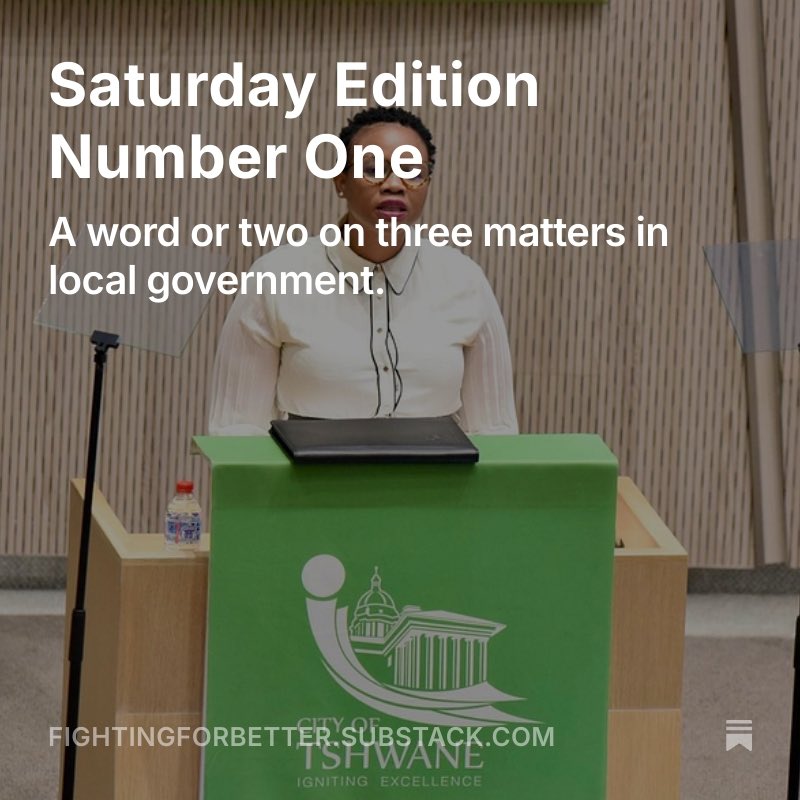 SabeloChalufu's tweet image. In our first Saturday Edition, we explore;
✅ The problem with the Sunday Times’ selection of their “Mampara of the Week”
✅ The two MMC’s arrested for Corruption
✅ The Review of the White Paper on Local Government.
The link is below. Grab a cuppa joe and enjoy reading.
