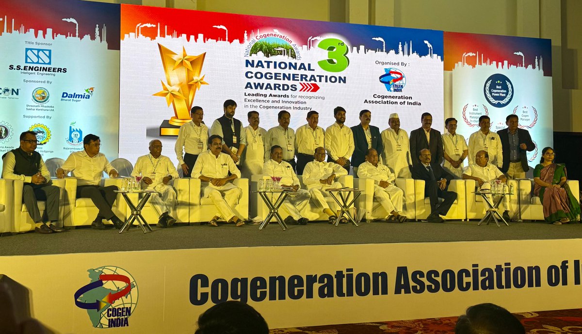 ChiniMandi's tweet photo. The inauguration ceremony was followed by the welcome address by Shri Jayprakash Salunke Dandegaonkar, VP of Cogeneration Association of India.
#Cogeneration #ChiniMandiUpdates #SugarIndustry https://t.co/Ulm2V24TE1