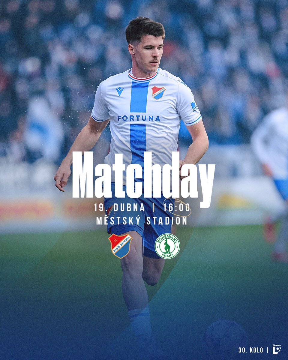 fcbanikostrava's tweet photo. 💥  𝗠𝗔𝗧𝗖𝗛𝗗𝗔𝗬
🆚  @bohemians1905 
🕓  16:00
🏟️  Městský stadion Ostrava 
🔎  https://t.co/27IGiFnCx0
🎟️  https://t.co/0iiShnqyuw
#️⃣  #fcbboh https://t.co/7IDc7M398H
