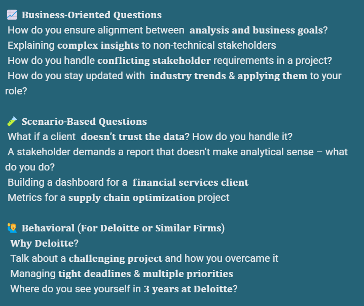Roopesh_da08's tweet photo. Deloitte Recent Data Analyst Interview Questions https://t.co/yEhOzl8bel