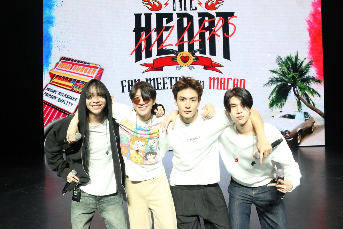 GMMTV's tweet image. 我們 4 人 已經完成綵排完啦！已經做好準備跟粉絲們見面～ 大家準備好了嗎！！準備好你們的尖叫聲來跟我們見面吧！

ตอนนี้พวกเราทั้ง 4 คน ซ้อมเสร็จแล้วครับ พร้อมที่จะเจอแฟนๆแล้ว แฟนๆพร้อมหรือยังครับ เตรียมเสียงกรี๊ดแล้วมาเจอกันนะครับ 

#TheHeartKillersFMinMacao
#GMMTV