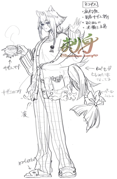ネコザメの擬人化 