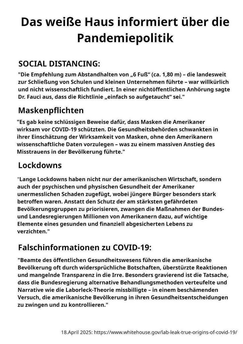 SHomburg's tweet photo. Regierung 🇺🇸: „Amtliche Infos zu Virusursprung, Lockdowns und Maskenzwang waren gelogen, Kritiker wurden illegal zensiert.”

Regierung 🇩🇪: „Wir brauchen mehr Talkshows mit den Tätern von damals, um den Schwindel zu verschleiern. Bloß kein U-Ausschuss!” 1/2

Quelle: https://t.co/F5QaFyRC8X