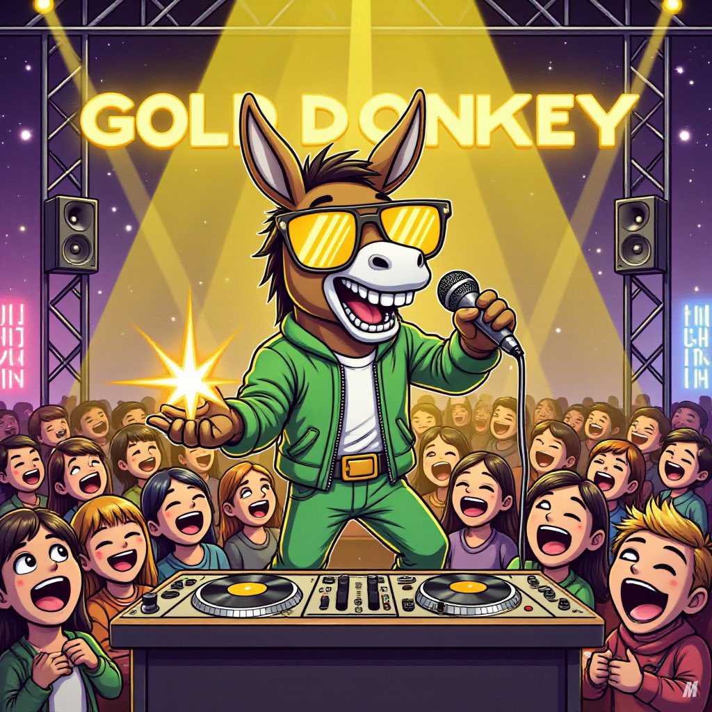 GDKMeme's tweet photo. Gold Donkey Takes the Stage!
The crowd’s hyped, the beats are fire, and the shine is real.
This isn’t just a performance — it’s a movement.

[https://t.co/2dYoT5lvC8]

But remember…

DYOR – Do Your Own Research!
Don’t let the spotlight blind you. Hype is fun, but knowledge is power.
Be smart. Be sharp. Be your own legend.

#GoldDonkey #CryptoConcert #DYOR #DonkeyVibes #ShineWithWisdom #StayInformed #coin 
#Bitcoin #Doge #PEPE 
#cryptocurrency 
#crypto #fun