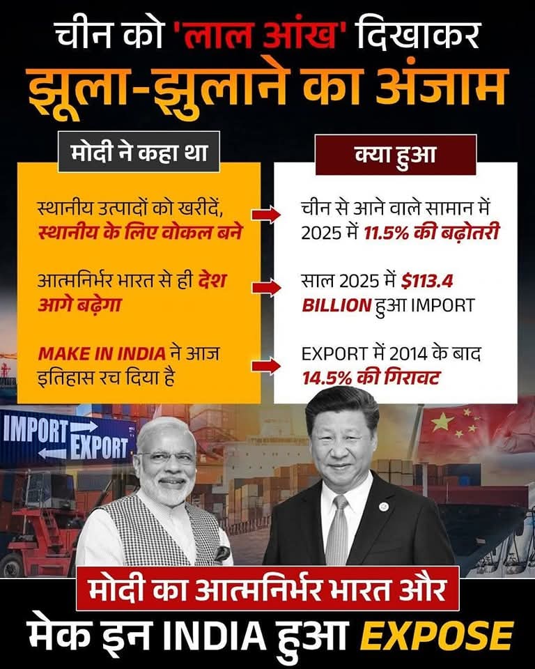 BaldevrajAAP's tweet photo. मोदी 'आत्मनिर्भर भारत' का वादा और'Make In India'भी साबित हुआ जुमला ,शर्म करो @BJP4India #जुमलाआत्मनिर्भरभारत #जुमलाविकसितभारत #जुमलामेकइनइंडिया #jumlaMakeInIndia
#JumlaModi
@AamAadmiParty @anuragdhanda @ArvindKejriwal @SandeepPathak04 @jagdeep_goldy @aguneesh @SanjayAzadSln https://t.co/7rpEuPwcOB