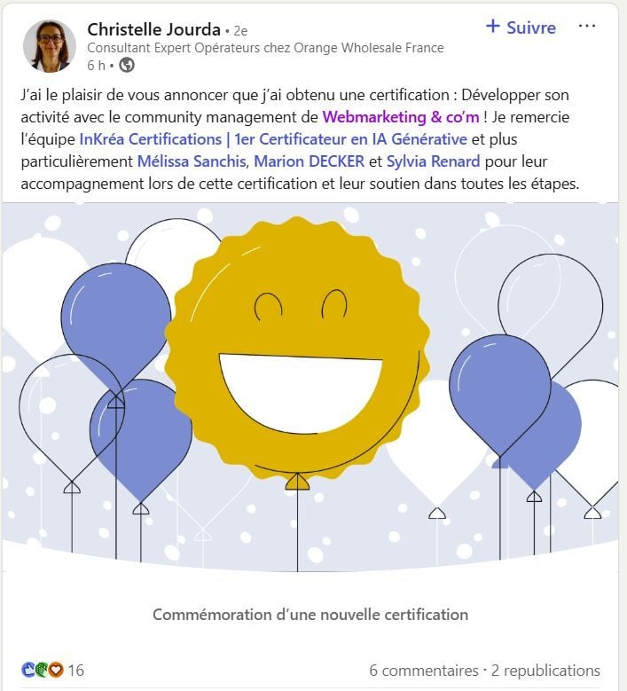 WebmarketingCOM's tweet photo. Et si cโรฉtait ร vous de passer ร lโaction ?
Plusieurs centres de formations partenaires sont habilitรฉs ร prรฉparer notre certification โก๏ธ https://t.co/O3DbriJ98z
#formation #CPF #FormationCPF #CommunityManagement #SocialMedia https://t.co/lnRvxM9Pze