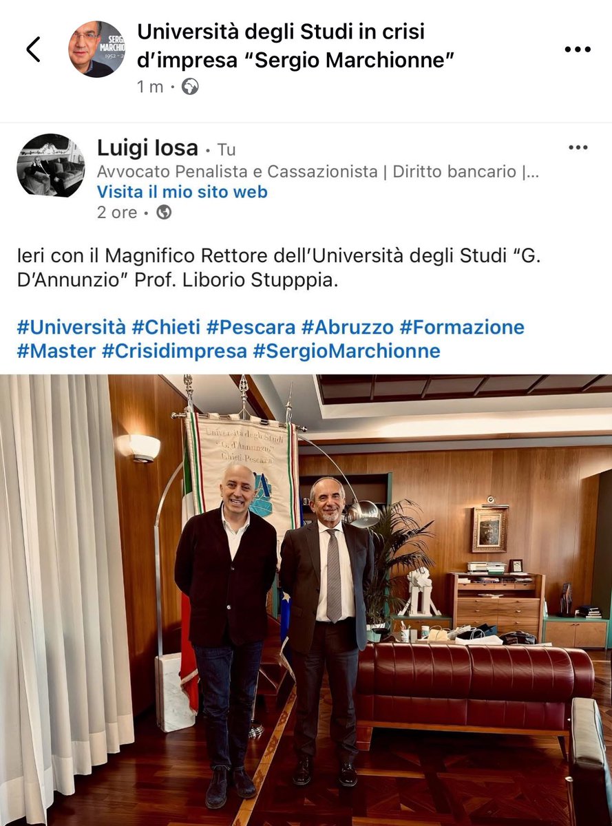 LuigiIosa's tweet photo. #Master di secondo livello in #Crisidimpresa dedicato a #SergiioMarchionne? https://t.co/f98pjImFbx