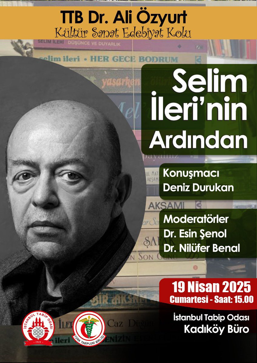 “Anlaşılmaz bir acı gelip saplanınca yazmaya koyuluruz”
Selim İleri
Oyunbozan ve Unutulan kitaplarının yazarı
Nilüfer Benal ve 
Selim İleri’nin edebiyat gönüldaşı şair,yazar Deniz Durukan ile anıyoruz 
“Monet’nin resimleri gibi ışıklı bir bahçe istiyorum”diyordu 

<a href="/BenalNilufer/">nilüfer benal</a>
