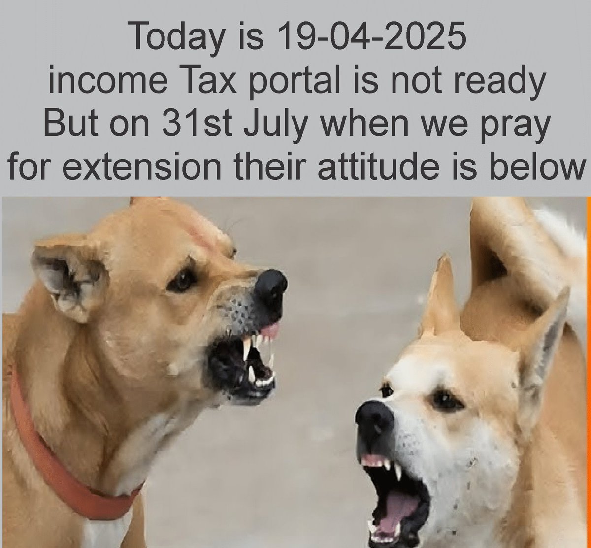 AditiDash's tweet photo. Today is 19-04-2025
income Tax portal is not ready
But on 31st July when we pray
for extension their attitude is below #incometax #incometaxefilling https://t.co/iPpyAscE5L