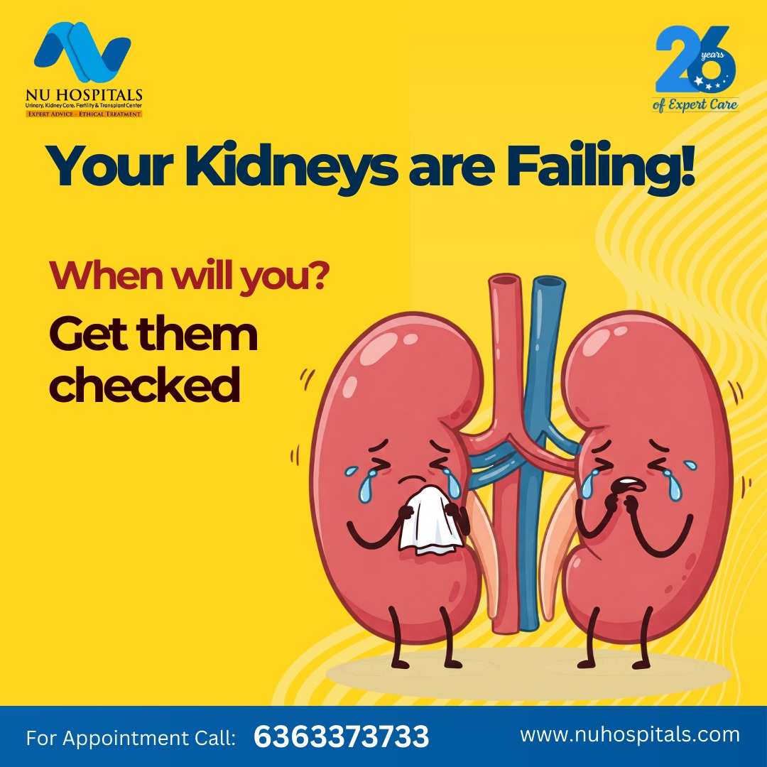 🔍 Kidney disease often creeps in silently—no major symptoms until it’s too late.
 🥤 Poor hydration, uncontrolled BP or diabetes and excessive painkillers – all can harm your kidneys.
 😓 Don’t wait for a crash alert when you can take charge now.