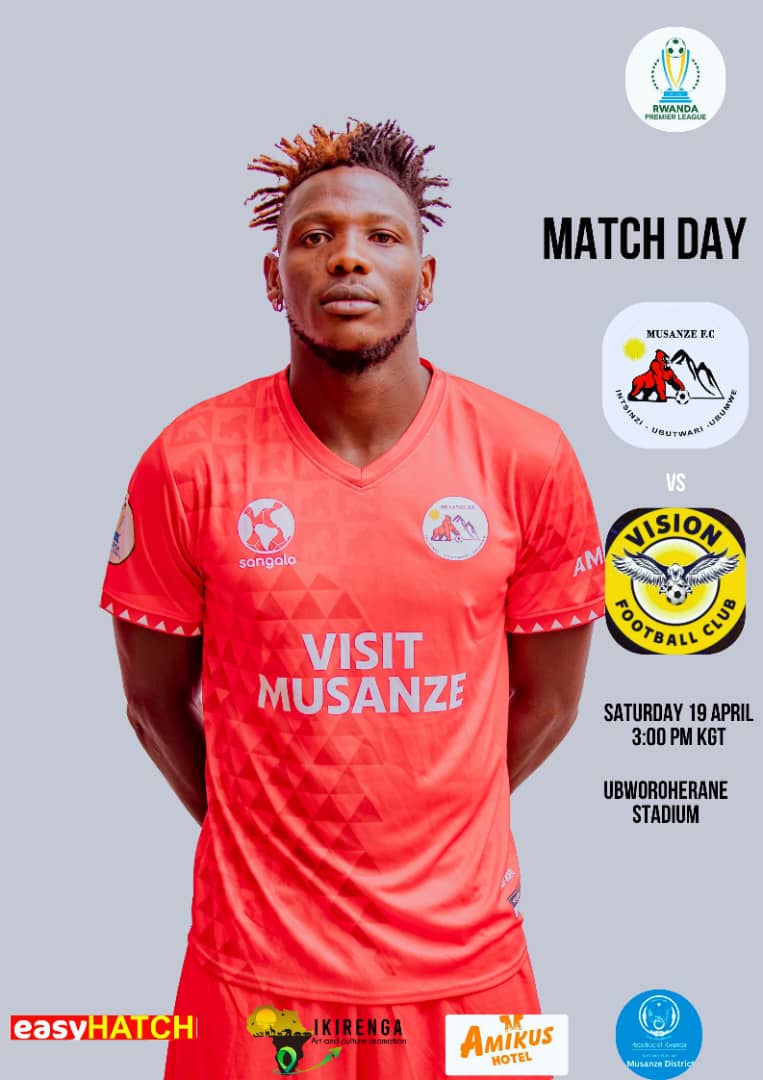 Musanze FC (@musanzefc) on Twitter photo Matchday at Ubworoherane ποΈ
We take on Vision FC in The <a href="/RwandaLeague/">Rwanda Premier League</a> π
#MUSVIS | #IngagiNkuru Matchday at Ubworoherane ποΈ
We take on Vision FC in The <a href="/RwandaLeague/">Rwanda Premier League</a> π
#MUSVIS | #IngagiNkuru