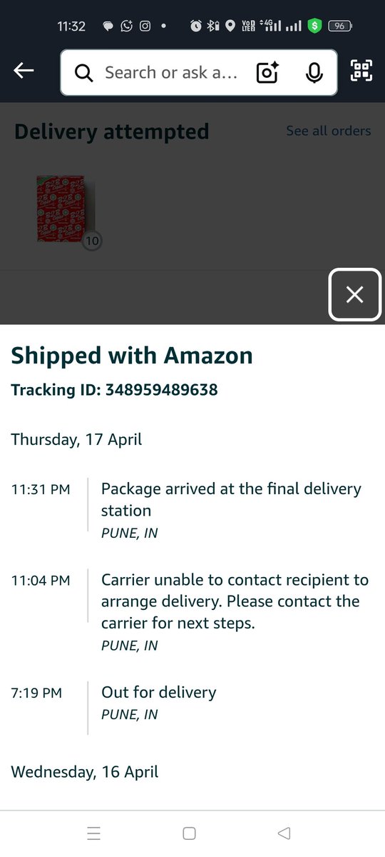 VirajInamke97's tweet photo. @amazonin If you don't want delivery then why order from us?
Why Are you wasting our money and time?

I expected the parcel on 17th April but I haven't received it yet.

This incident has happened to me thrice in the last 5 months.

How can we trust Amazon? https://t.co/KsSLPs9PiC