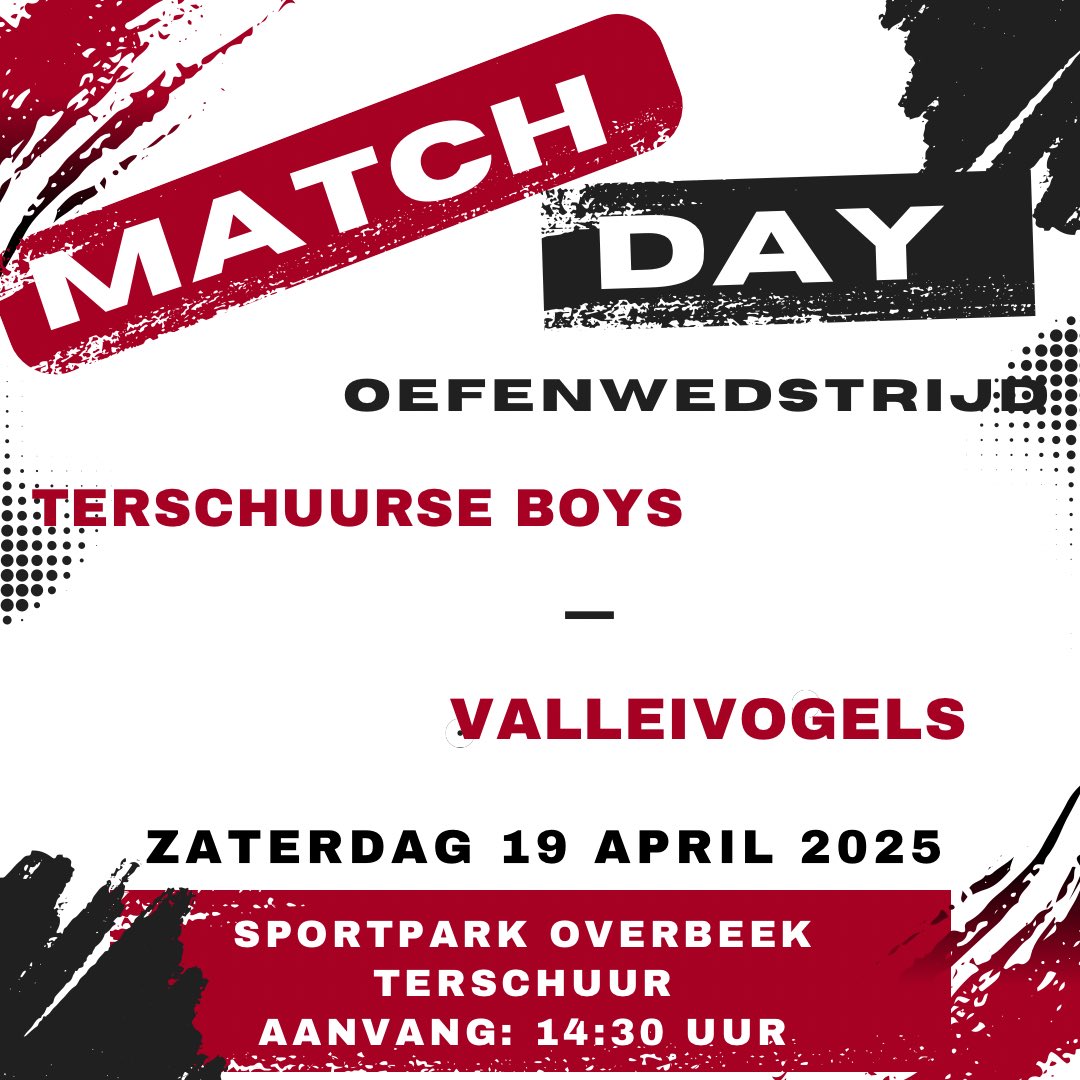 Matchday! Om 14:30 uur spelen we op sportpark Overbeek te Terschuur de oefenwedstrijd tegen <a href="/terschuurseboys/">Terschuurse Boys</a>. Van harte welkom!