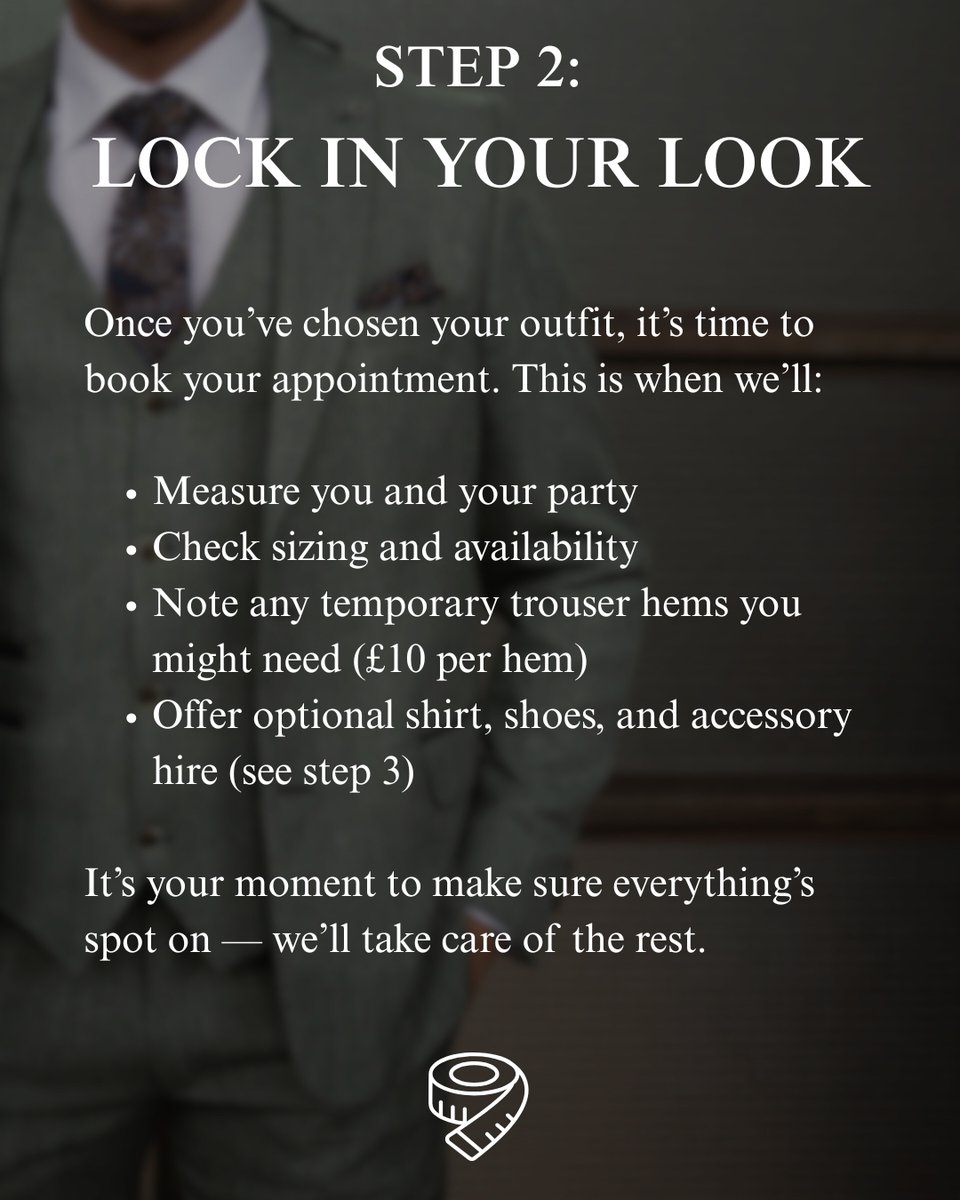 Master Debonair | Outfitting Self Confidence (@master_debonair) on Twitter photo Hiring a suit doesn’t need to be complicated — we’ve made it easy, stylish, and straight to the point.
Swipe through our step-by-step guide to see how it all works
📍 In-store only at East Boldon
📞 0191 820 0619
📧 customerservice@masterdebonair.com
💻 bit.ly/3supEDQ Hiring a suit doesn’t need to be complicated — we’ve made it easy, stylish, and straight to the point.
Swipe through our step-by-step guide to see how it all works
📍 In-store only at East Boldon
📞 0191 820 0619
📧 customerservice@masterdebonair.com
💻 bit.ly/3supEDQ