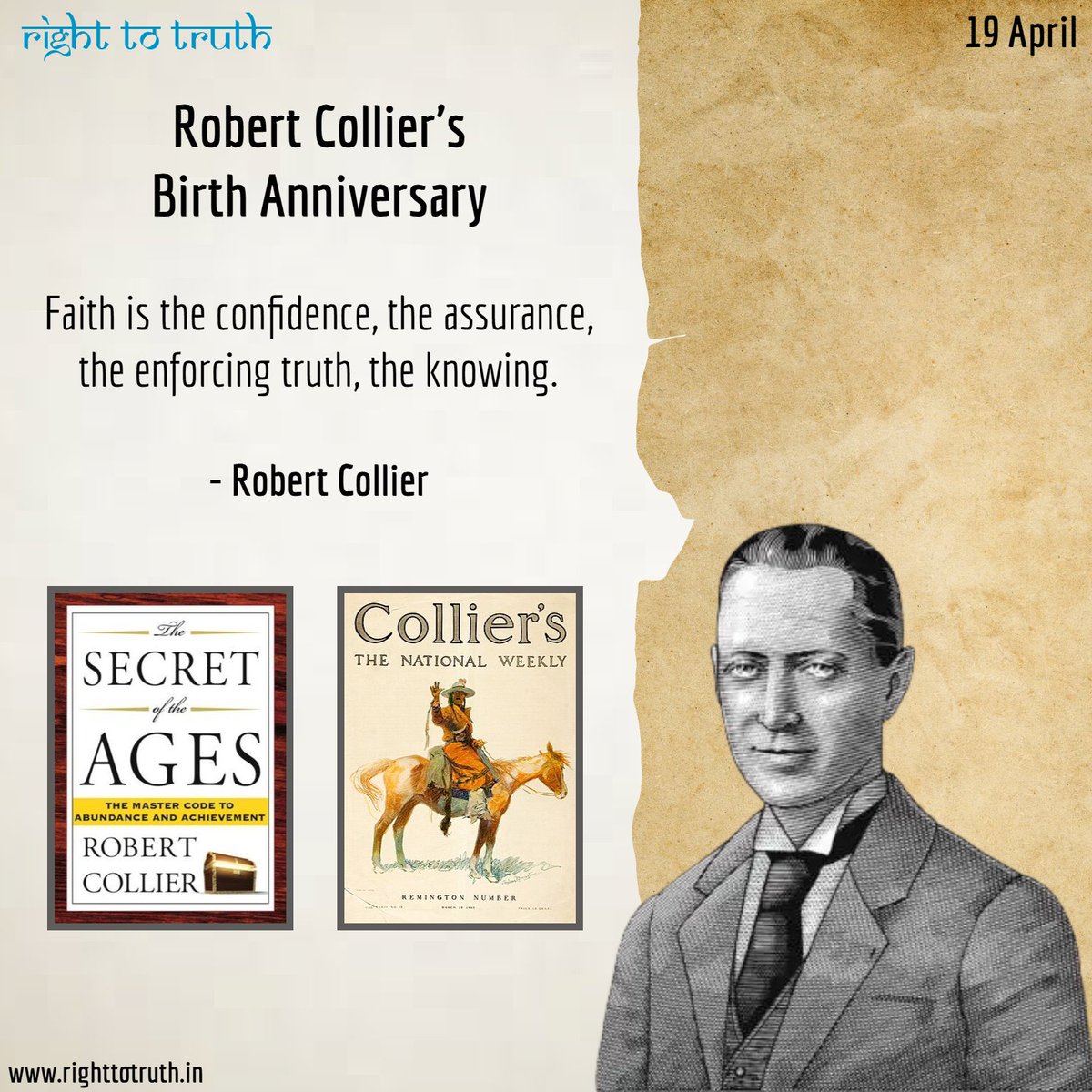 righttotruth_in's tweet photo. Robert Collier's Birth Anniversary

#robertcollier #american #author #colliers #thenationalweekly #magazine #investigative #journalism #corruption #muckraking #socialreform #newthought #truth #quotes #righttotruth https://t.co/ZkFMLrkXLH