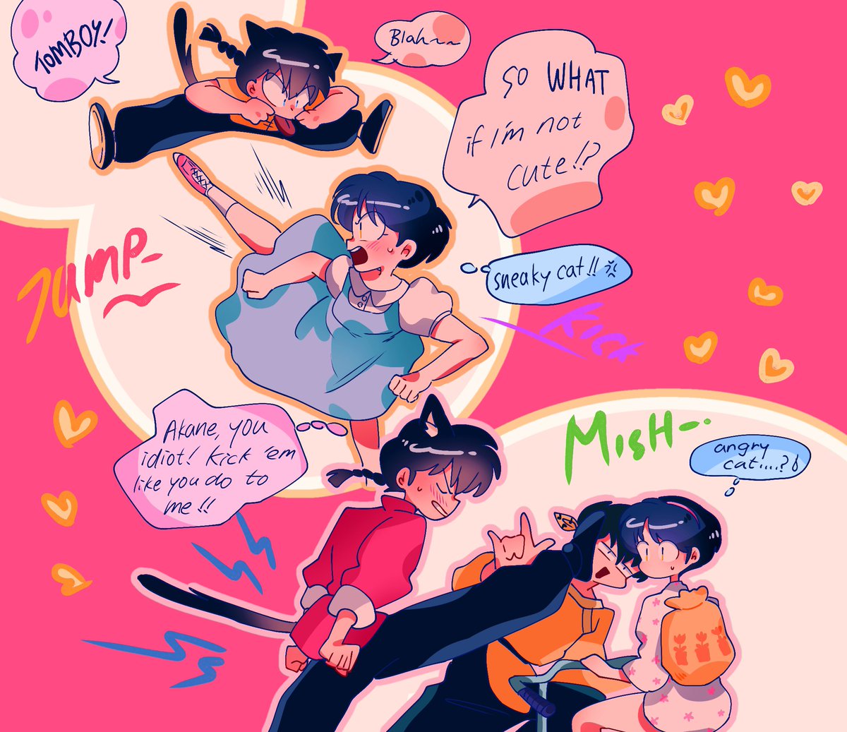 Two-faced jealous cat 🐱💕💕💕
#ranma #らんまアニメ