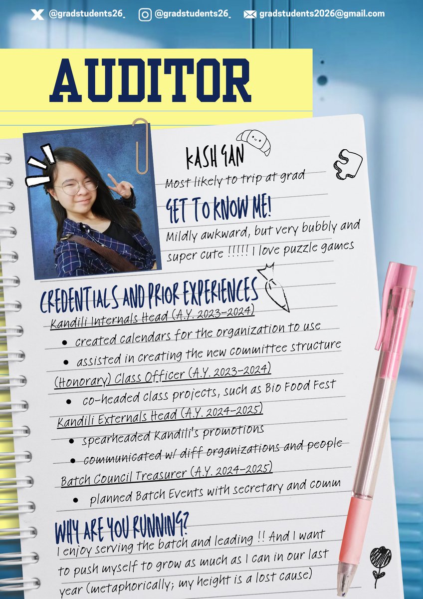 gradstudents26_'s tweet photo. GRAD Students: To help you graduate ready 💙💛🎓

Meet Kash, our aspiring Auditor 🤍 https://t.co/dAWX9iPBsM