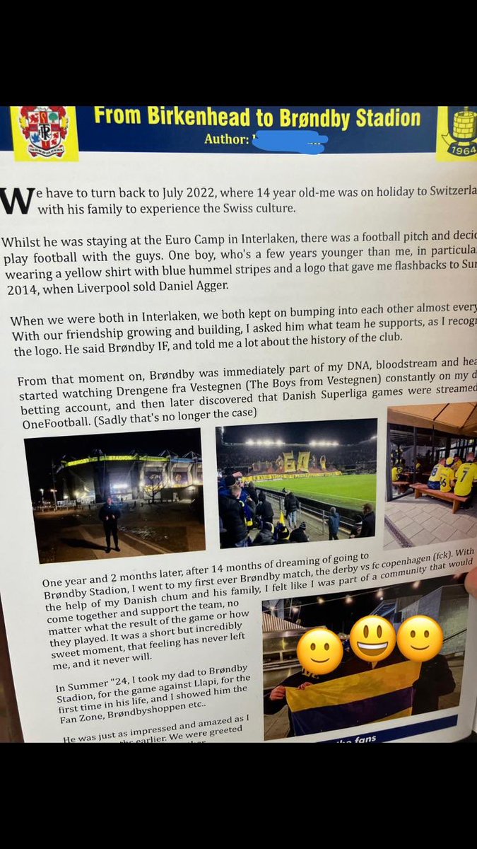 TForan8's tweet image. Article in Tranmere’s fanzine🤩