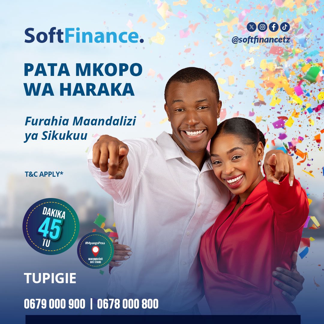 INFLUENCERjr's tweet image. Sikuu hii usikae kinyonge kisa hauna pesa wavutie waya @softfinancetz wakutie kibunda utambe na familia. 

Cha kufanya ni utembelee ofisini stendi ya Makumbusho au Temeke au upige simu kwa namba 0679000900

#MpangoPesa