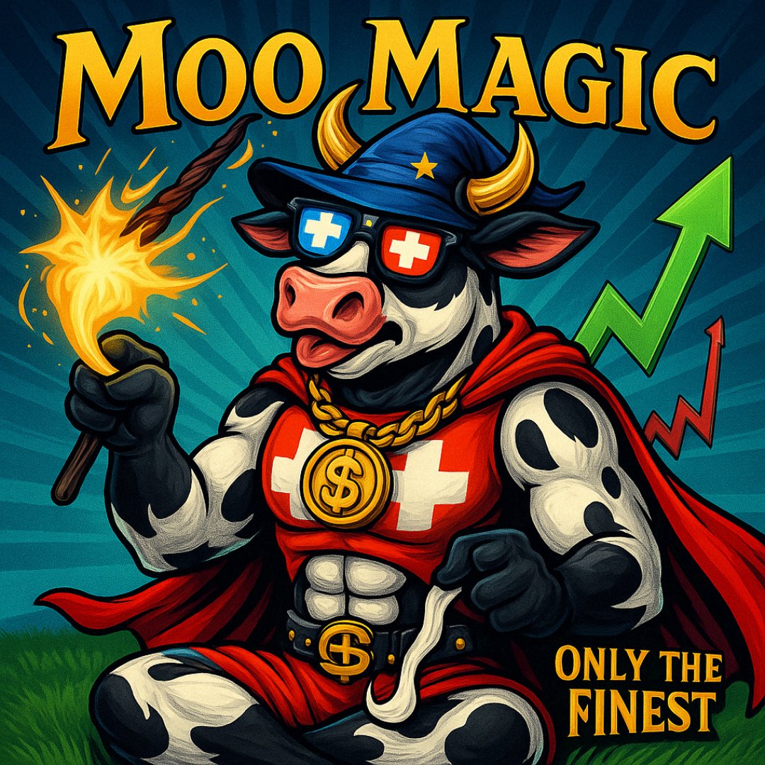 BullaMoo's tweet photo. 🧙‍♂️🐮 When the chart looks red…
Bullamoo casts a spell:
 “Moo Magic!” ✨📈
Just like that — the dump becomes an uptrend.
Milk-powered miracles are real. 🥛😎
$BULLAMOO doesn’t panic…
 she enchants.

#Bullamoo #MooMagic #MilkMoney #meme #memecoin  #MOOvement https://t.co/wWcYvPP4TQ