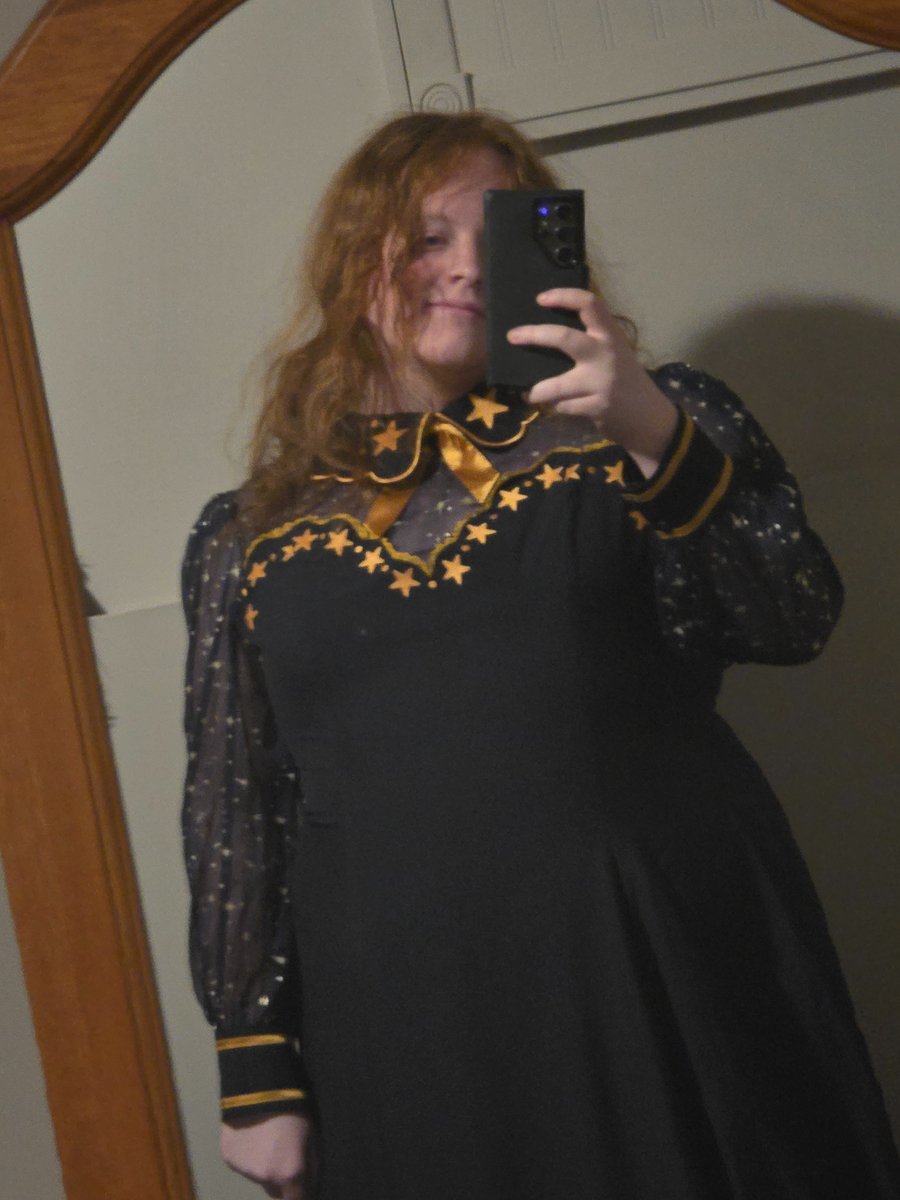 StellaBridgetS's tweet image. I don't think I've posted an actual picture of myself on this site since my pfp was changed but I got a fire dress a few months back so this seems like a good time to show it off tbh