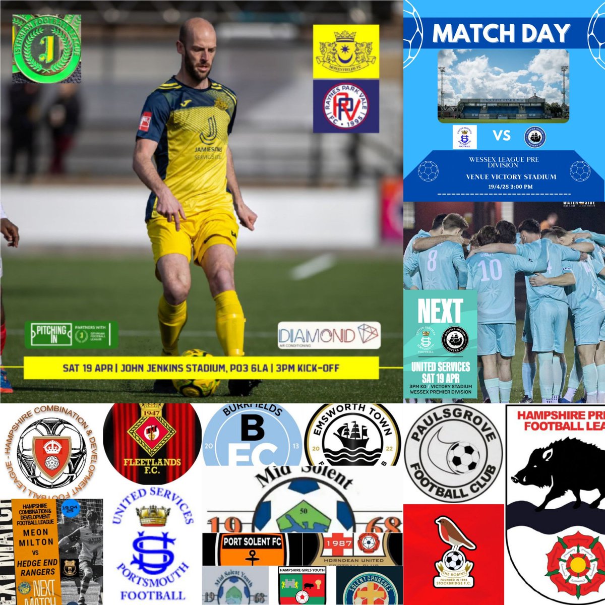 Pompey_Football's tweet photo. β½οΈ Saturday Matchday β½οΈ
#HappyEasterWeekend
@MONEYFIELDSFC (h)
@usportsmouthfc v @BMRFC in @WessexLeague #derby
@PaulsgroveFC (h)
@FCMeonMilton #Res (h)
#USPRes (a)
@BurrfieldsFC (h)
@Port_Solent_FC (h)
.. plus @SCFL_ @HGYFL18
#MSYL play π
#AllTheBest π https://t.co/5xyWLkbsWa