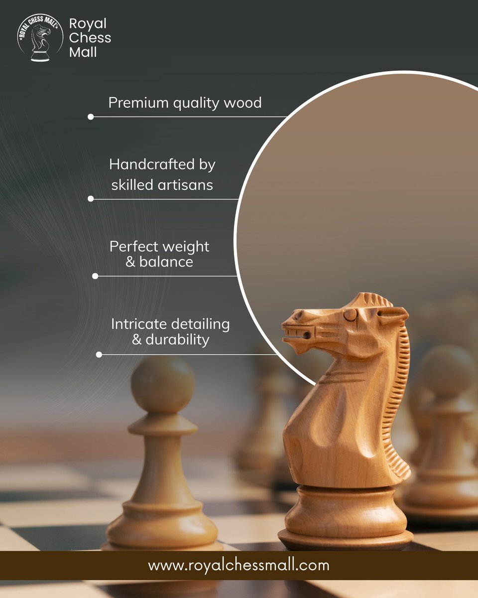 royalchessmall's tweet image. Premium wood ✅
Handcrafted by artisans ✅
Perfect balance ✅
Intricate detailing ✅
Luxury meets strategy at royalchessmall.com 

#Chess #RoyalChessMall #CraftedWithCare #LuxuryChess #ShopOnline