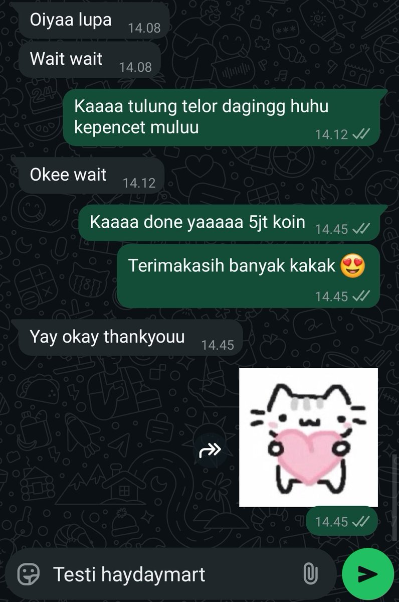 haydaymart_'s tweet photo. #testihaydaymart 5jt koin trade done 🥳 https://t.co/ovMJveqyfs