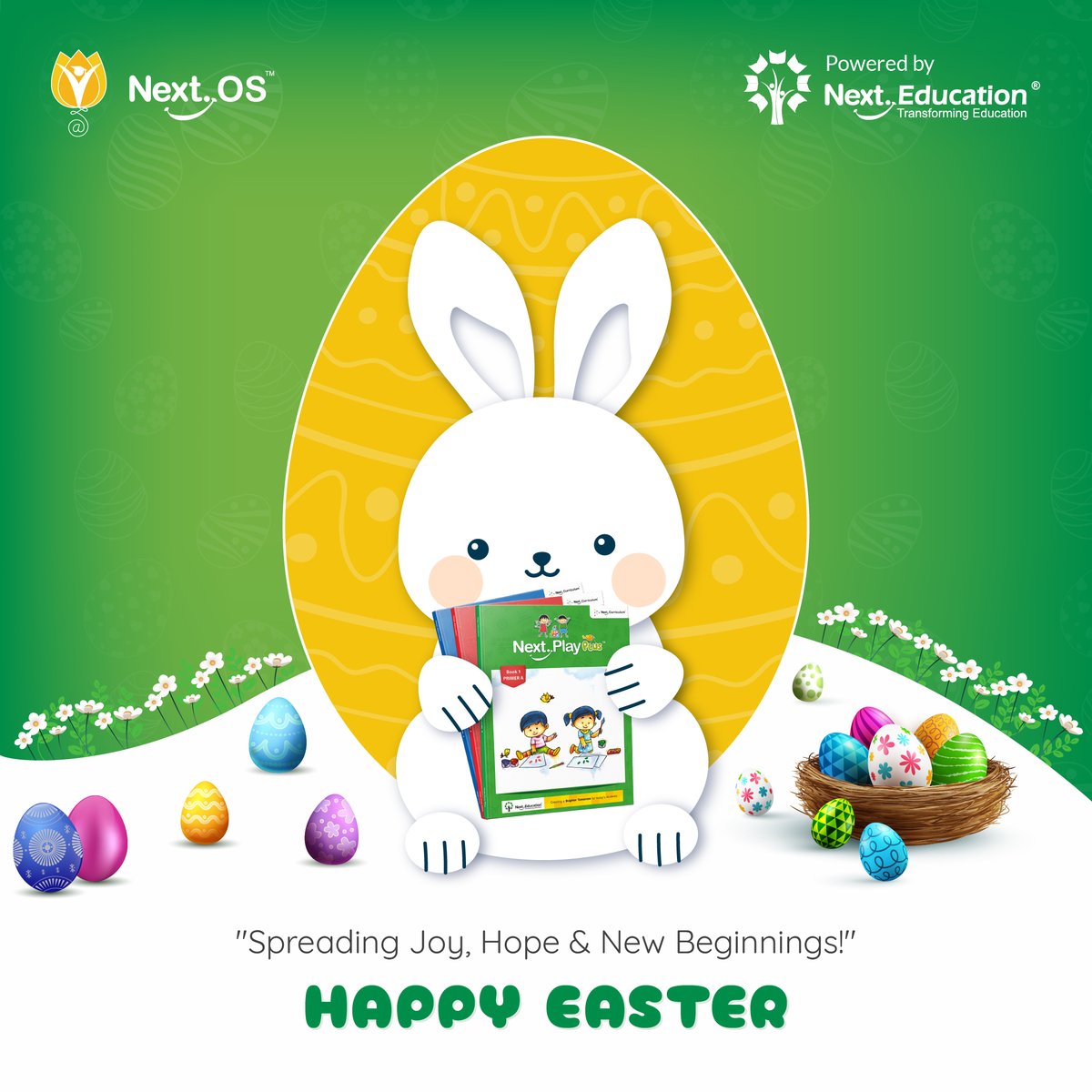 NextOS_'s tweet image. 𝐇𝐚𝐩𝐩𝐲 𝐄𝐚𝐬𝐭𝐞𝐫!
Easter is a time of renewal, hope, and celebration. It reminds us that every ending blooms into a fresh beginning.  #EasterSunday #JoyOfSpring #HopeAndRenewal #CelebrateTogether #EasterVibes #NewBeginnings #NextEducation #edtech #NextOS