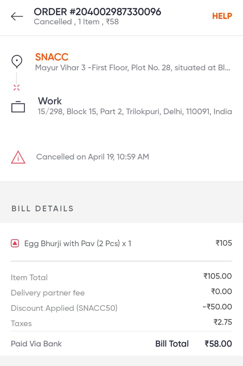 Md793568Ali's tweet image. Today I ordered at 8:59 on Snacc by @Swiggy which is a 15 minutes food delivery app, The delivery boy 📞called me at 10:52 obviously I was not able to receive it after 2 hours, I asked for a return, Swiggy denied. 🚨@SwiggyCares @harshamjty. Kitna sahega customer.
 #consumerright