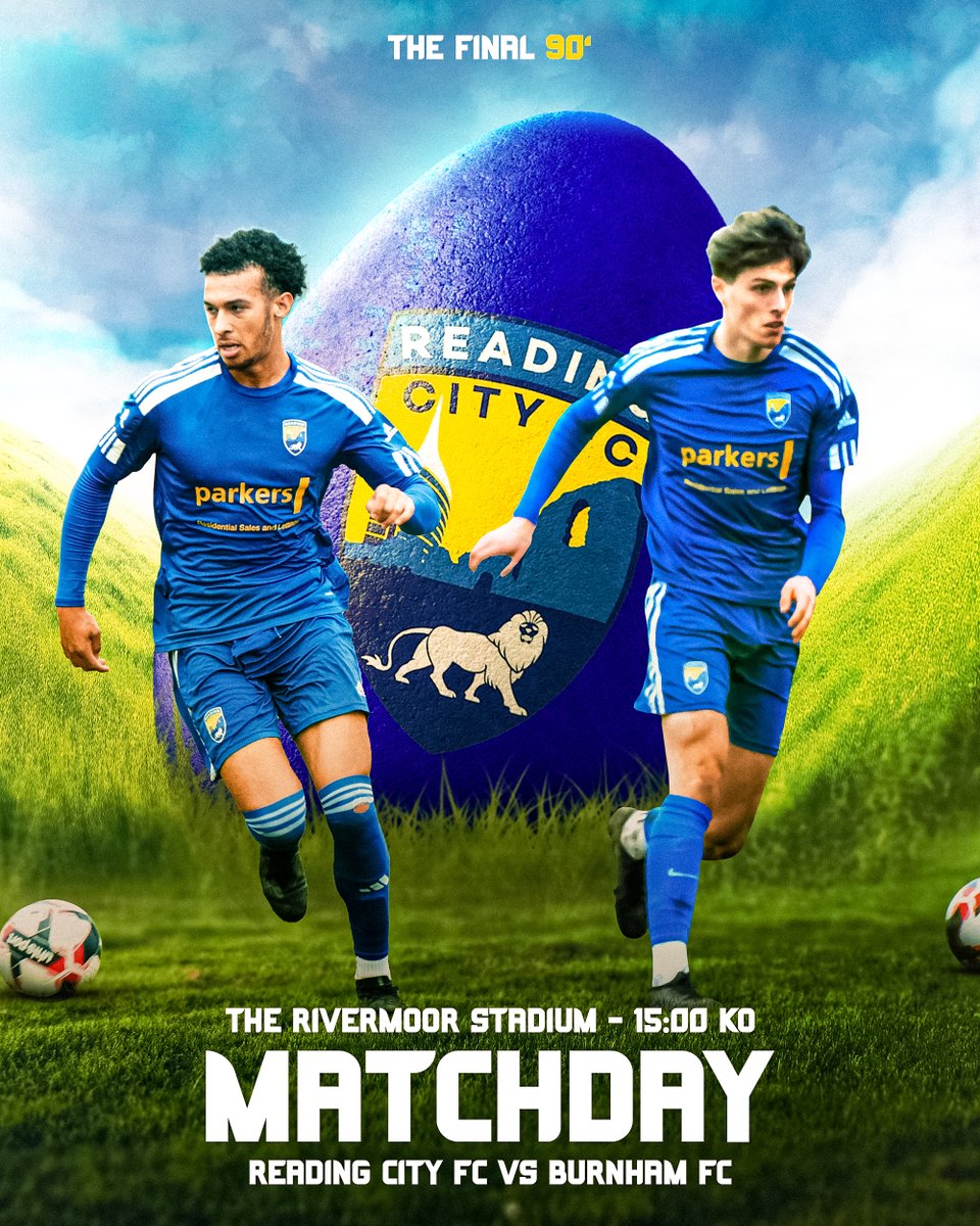 Reading City FC (@readingcityfc) on Twitter photo Good Morning!
After a week without football we are eggcited 🥚 to be back in action this afternoon! We will take on <a href="/BurnhamFC1878/">Burnham Football Club</a> in our final game of our 2024/25 <a href="/ComCoFL/">Combined Counties Football League</a> Campaign.
🐰 Hop on down to the Rivermoor Stadium and show us your support for #TheFinal90
For match Good Morning!
After a week without football we are eggcited 🥚 to be back in action this afternoon! We will take on <a href="/BurnhamFC1878/">Burnham Football Club</a> in our final game of our 2024/25 <a href="/ComCoFL/">Combined Counties Football League</a> Campaign.
🐰 Hop on down to the Rivermoor Stadium and show us your support for #TheFinal90
For match