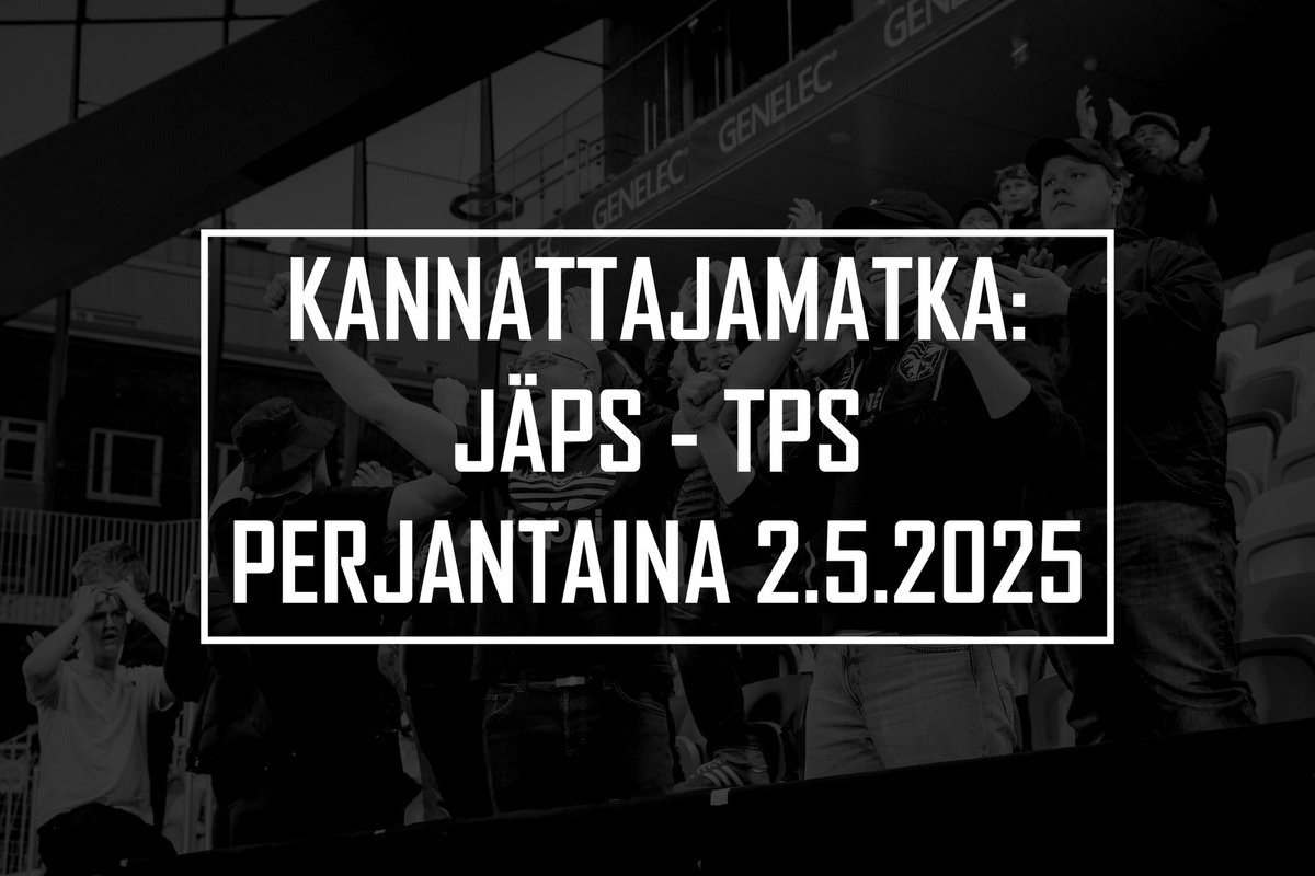 TPS-kannattajat järjestää kannattajamatkan Järvenpäähän Ykkösliigan otteluun JäPS – TPS perjantaina 2.5.2025.

Ykkösliigan ensimmäinen vierasreissu, let’s go! #FCTPS #Ykkösliiga

Infot 👉 tps-kannattajat.net/site/kannattaj…

Ilmoittautumiset 👉 holvi.com/shop/tpskannat…
