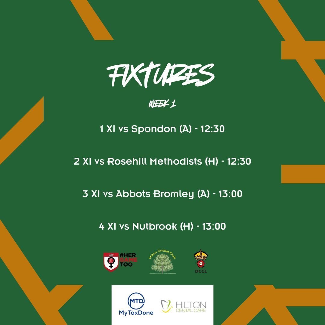 MATCHDAY!

1️⃣ First game under new skipper Jono
2️⃣ Start in Division 6S after a 2nd successive promotion with new skipper Rich Bell at the helm
3️⃣ Go again in Division 10S
4️⃣ Brand new team for 2025

📍Home Games @ Marston Lane, DE65 5GB

Bar open and spectators welcome 🍺