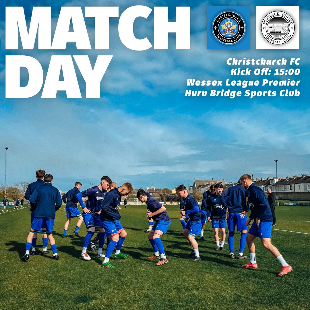 ⚽️ | 𝗠𝗔𝗧𝗖𝗛𝗗𝗔𝗬

🆚️ <a href="/ChristchurchFC_/">Christchurch FC</a> 
🏆 Velocity <a href="/WessexLeague/">Velocity Wessex League</a> Premier
🏟 Hurn Bridge Sports Club
⏰ 15:00

#UTB