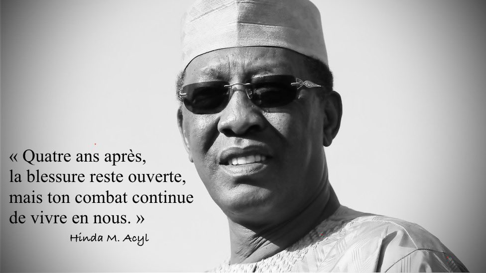 19 avril 2021. Le Tchad perdait un homme d’État, l’armée son Maréchal, tes enfants un père et moi, un époux. Quatre ans après, la blessure reste ouverte, mais ton combat continue de vivre en nous. À toi et tes frères d’armes tombés ce jour-là : votre souvenir est un serment.