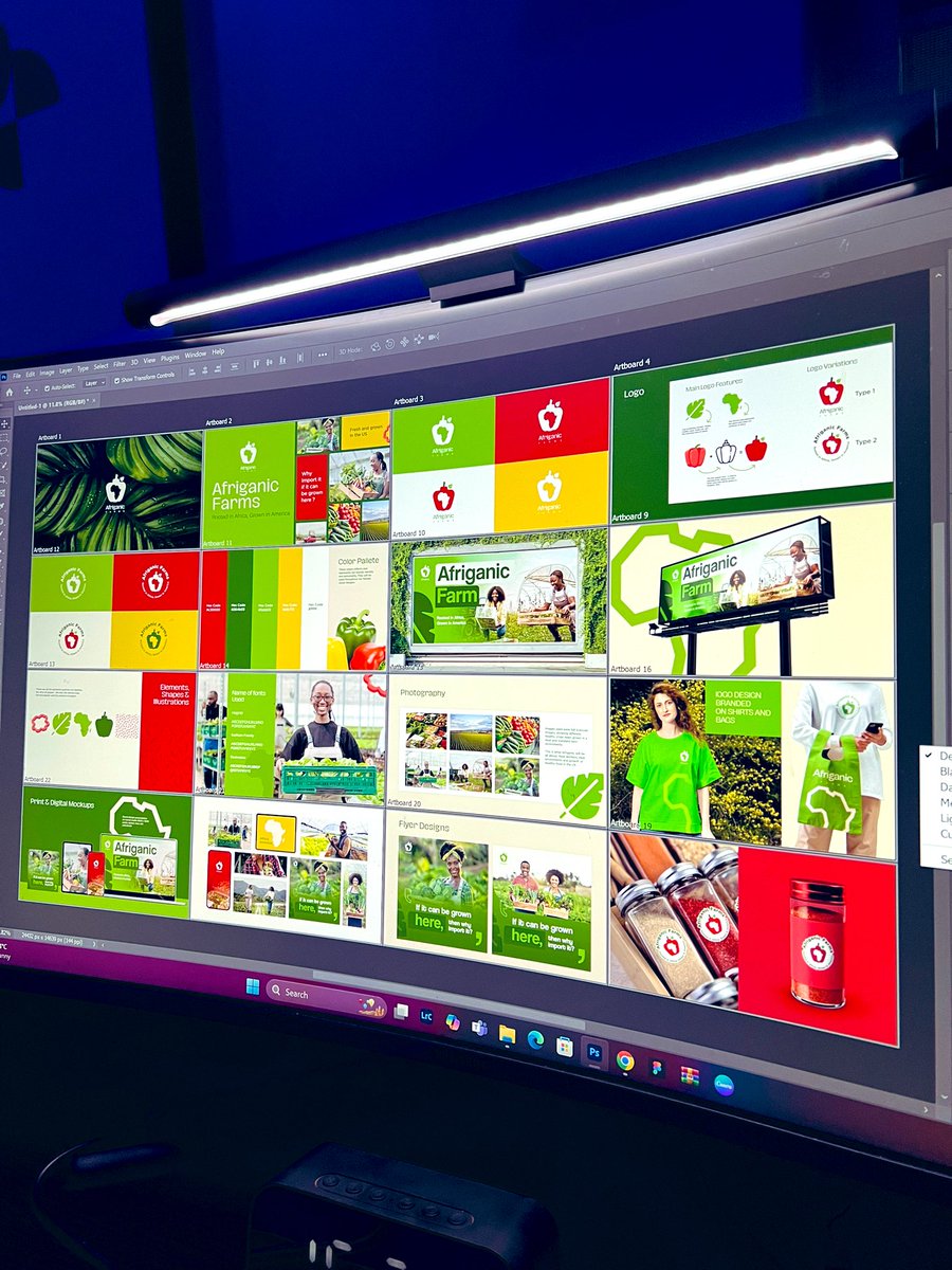 This week, I have been working on a full brand identity project for Afriganic farms. I used Canva and photoshop. Really enjoyed this one. 

Check out the Full project on Behance behance.net/gallery/223979…