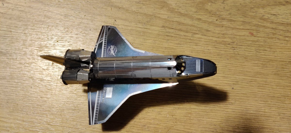 I spent 4 hours yesterday afternoon making this #model of the #discoveryspaceshuttle. It's the smallest, most fiddly model I've ever made. The tags connecting the pieces together are tiny and need very careful fitting.