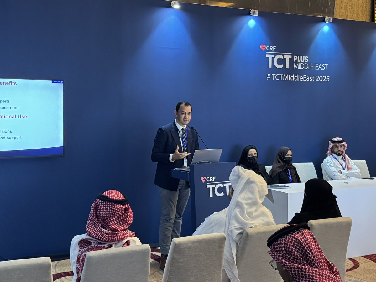 EchoSoliman's tweet photo. It was a great pleasure to participate at @TCT_ME_ #TCTMiddleEast2025 in Riyadh, KSA with a workshop on #EchoFirst in short-term mechanical circulatory support (IABP, Impella and ECMO) and a lecture on remote proctoring in echocardiography for AHPs - alongside a brilliant group of speakers from KSA.

Happening for the first time outside the USA, it was wonderful to witness the great success of the 1st TCT Middle East. Congratulations to the course directors and organising committee for an outstanding event @mirvatalasnag @AlkashkariWail @mmamas1973 @jgranadacrf @drptca @kfaraidy 

@TCTConference @crfheart @RBandH @KingsCollegeLon #EACVI
