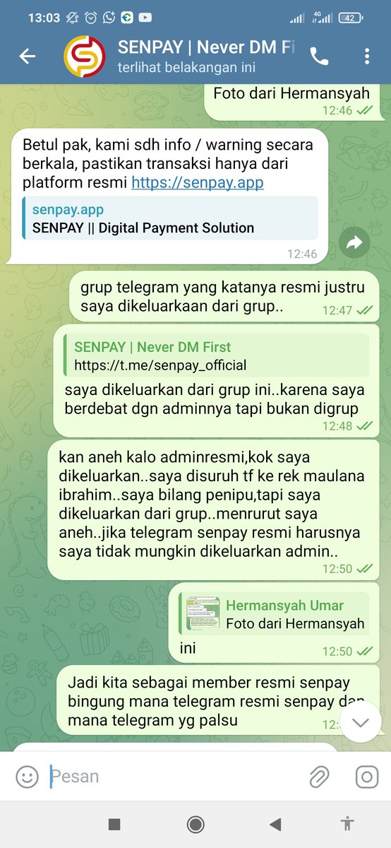 kovazano65's tweet photo. @senpay_official klatifikasi dari admin resmi senpay..👍 https://t.co/OUEh7leuMy