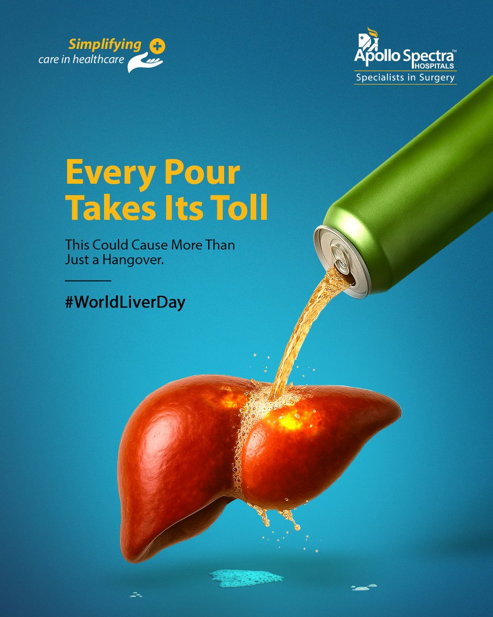 apollospectra's tweet photo. Did you know? 2M+ people develop liver cirrhosis yearly, alcohol is a major cause.

This #WorldLiverDay, take a step toward better health.

Protect your liver. Your well-being depends on it.

#ApolloSpectra #LiverHealth #HealthyLiving https://t.co/PA58isquRg