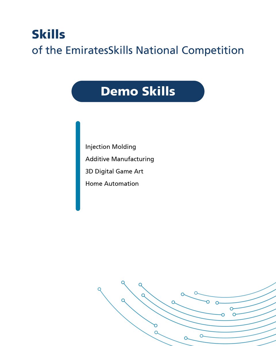 .
.
Organized by #ACTVET, the 16th #ESNC2025 will take place from 28-30 April 2025 at #ADNEC, where #UAE National youth will compete in 34 technical and vocational skill.