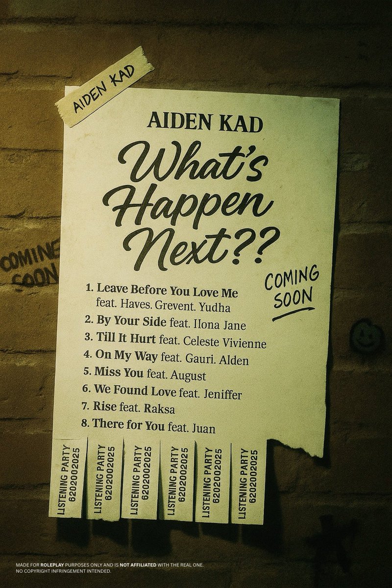 music7even's tweet photo. [AIDEN KAD]
ㅤ
NEW ALBUM [WHAT’S HAPPEN NEXT]
2025. 5. 2. FRI. 6PM (JKT)
COMING SOON
ㅤ
@kadaiden #AidenKad
#WhatsHappenNext
#7EVENMUSIC https://t.co/obvGkow5Ou
