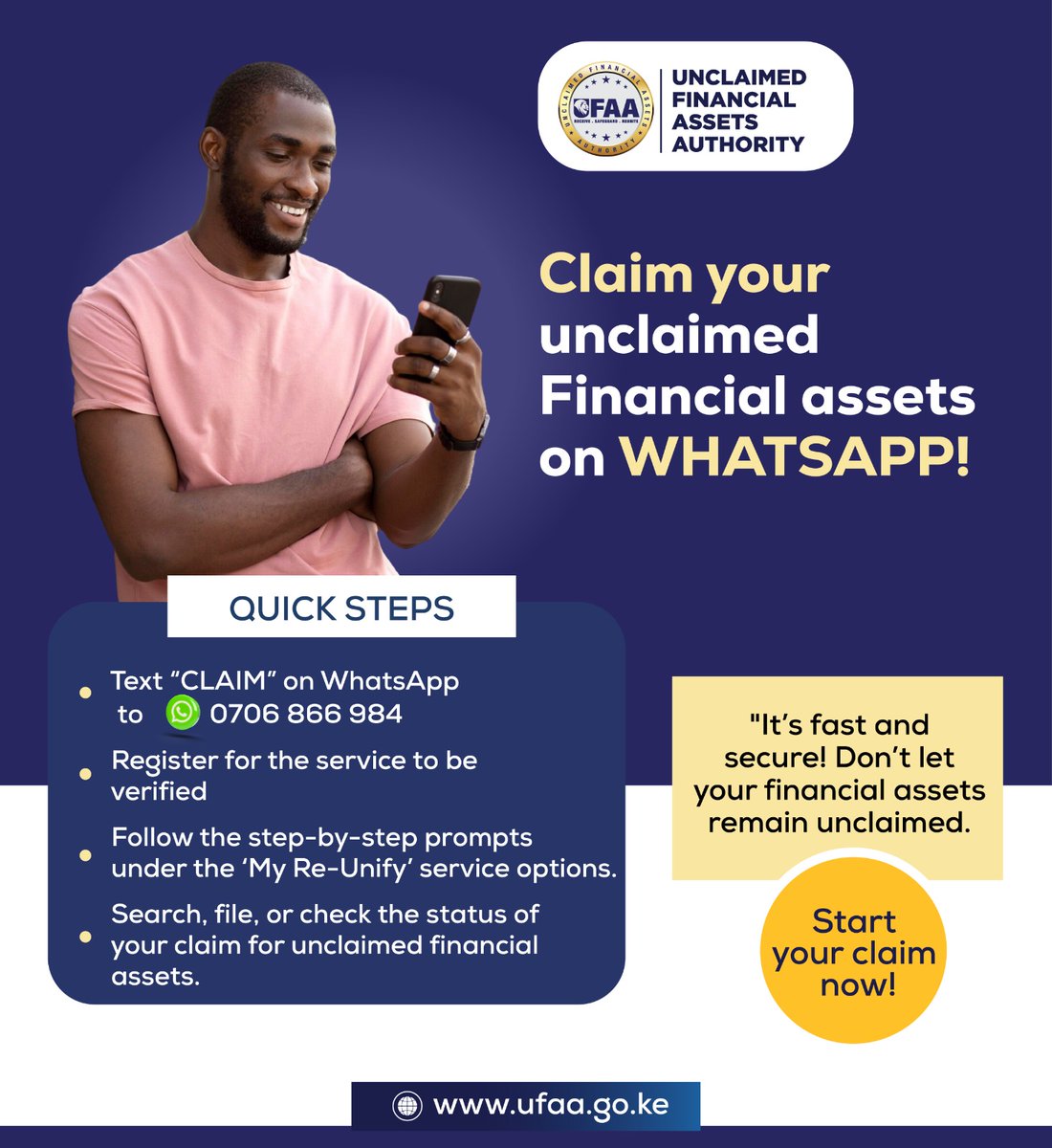 KBC Channel 1 News (@kbcchannel1) on Twitter photo Claim your unclaimed financial assets on WhatsApp!
#ClaimAssetsOnWhatsApp
#UFAAonWhatsApp
<a href="/UFAAKenya/">UFAA Kenya</a> Claim your unclaimed financial assets on WhatsApp!
#ClaimAssetsOnWhatsApp
#UFAAonWhatsApp
<a href="/UFAAKenya/">UFAA Kenya</a>