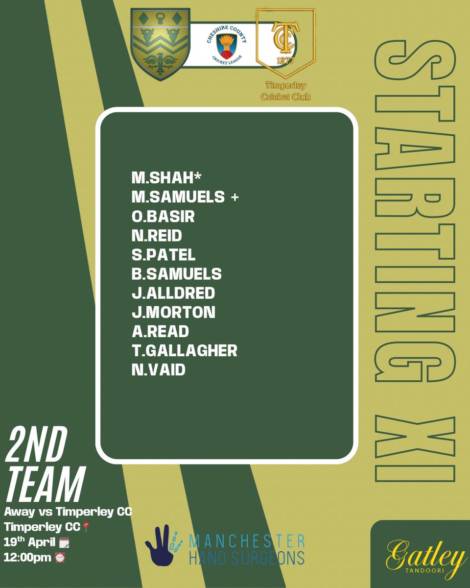 Cheadle Cricket (@cheadle_cc) on Twitter photo First Saturday League games in 2025.
1st host newly promoted Maritime.
2s travel to <a href="/Timperley_CC/">TimperleyCricketClub</a>
Cheadle debuts for Omed and James👏
12pm starts, all support appreciated!
#cheadle First Saturday League games in 2025.
1st host newly promoted Maritime.
2s travel to <a href="/Timperley_CC/">TimperleyCricketClub</a>
Cheadle debuts for Omed and James👏
12pm starts, all support appreciated!
#cheadle