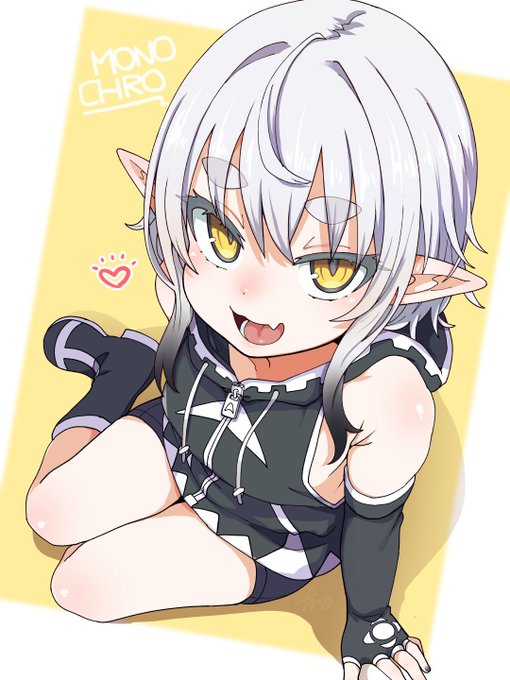 今日も、モノクロちゃんのお絵を描きました、。 