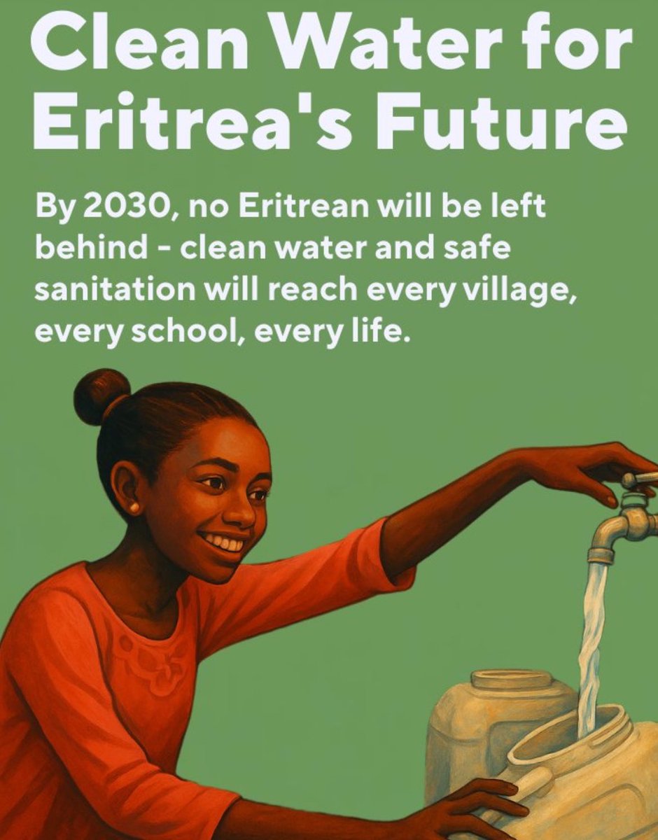 qana_meror's tweet photo. ዓቢ መደብ:ዓቢ ተስፋ። ቀረብ መሰረታዊ ድሌታት ንነፍሲ ወከፍ ኤርትራዊ ዜጋ ኣብ ግብሪ። By 2030, no Eritrean will be left behind, clean water and safe sanitation will reach every village, every school, every life.
#Eritrea #SDG6 #OneWASH #CleanWaterForAll @Ternafi https://t.co/RsA2bD3wrp