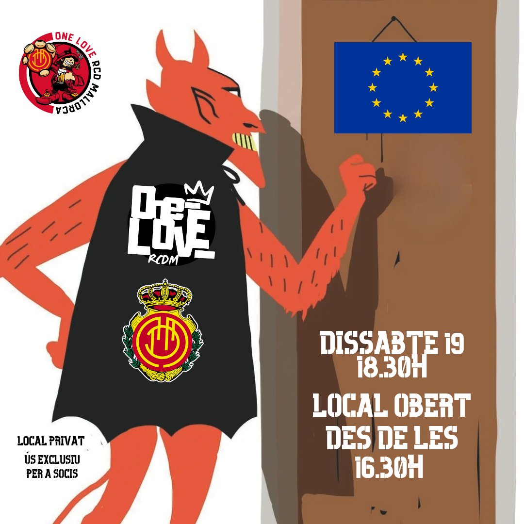 onelovercdm's tweet photo. Mallorquinistes! Avui és un dia per somiar!
LOCAL OBERT DES DE LES 16.30H

#SONFESTES
#FORÇAMALLORCA
#TOTAUNAVIDA https://t.co/76cPpnmULX
