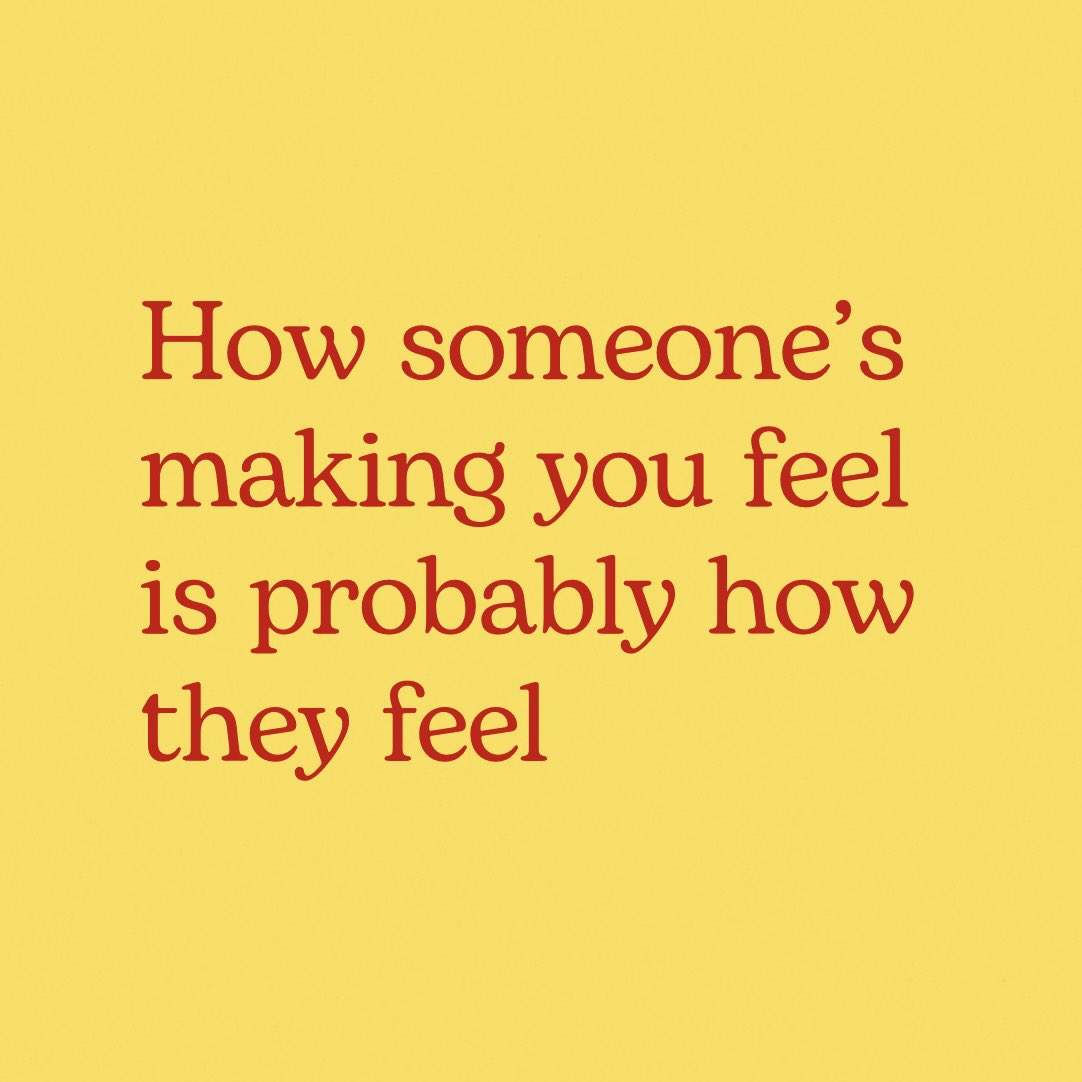 markwilliamson's tweet image. How someone’s making you feel is probably how they feel